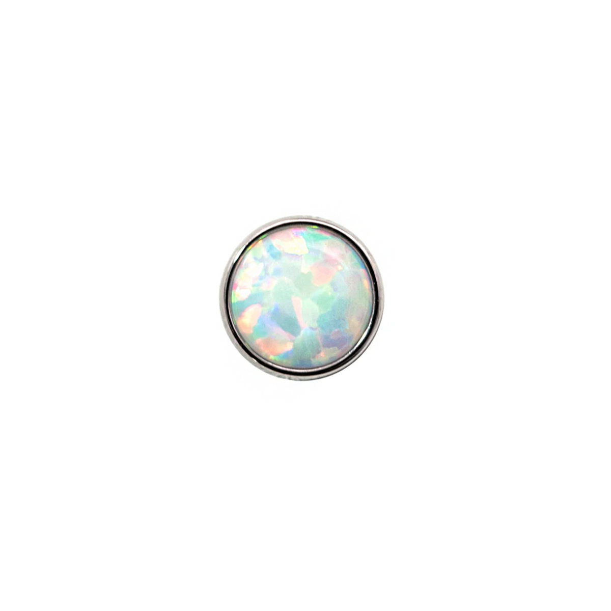 White Opal Threaded 16g Cabochon