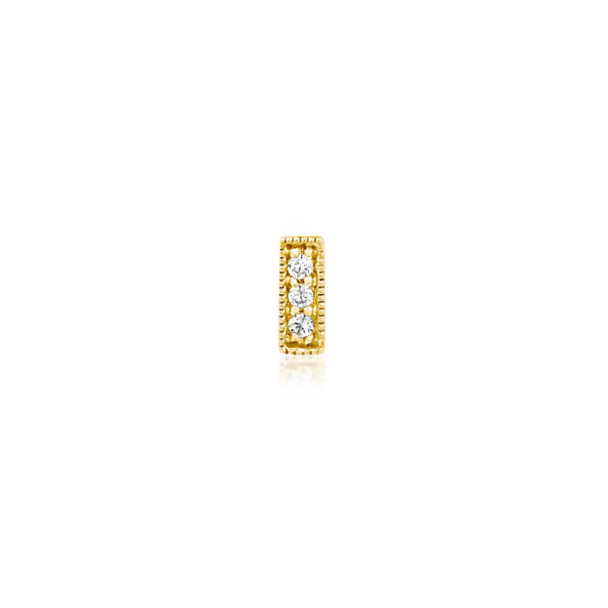 3 Gem Millgrain CZ Bar