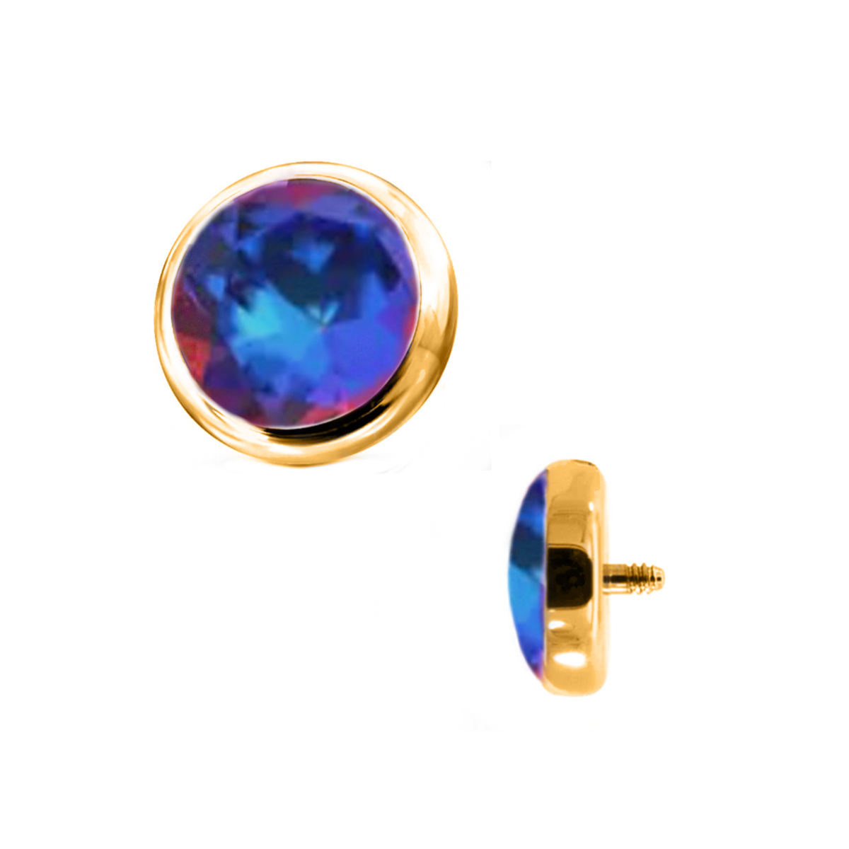 Crystal Blue Meridian 1.6mm (14g) Flat Gem
