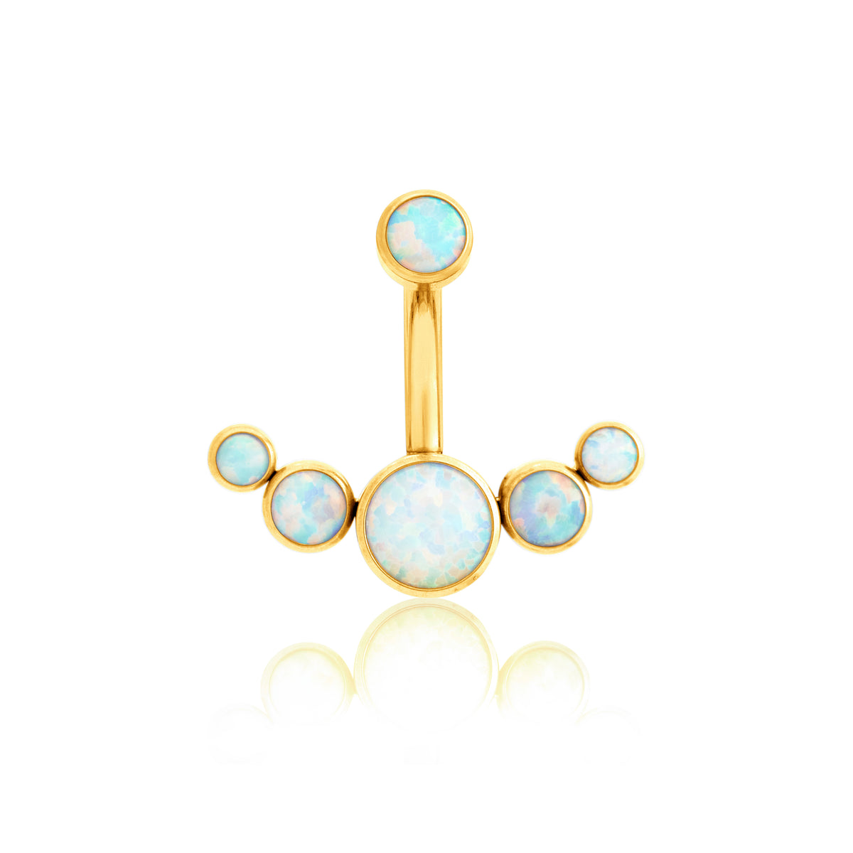 Navel Opal Cluster in Gold