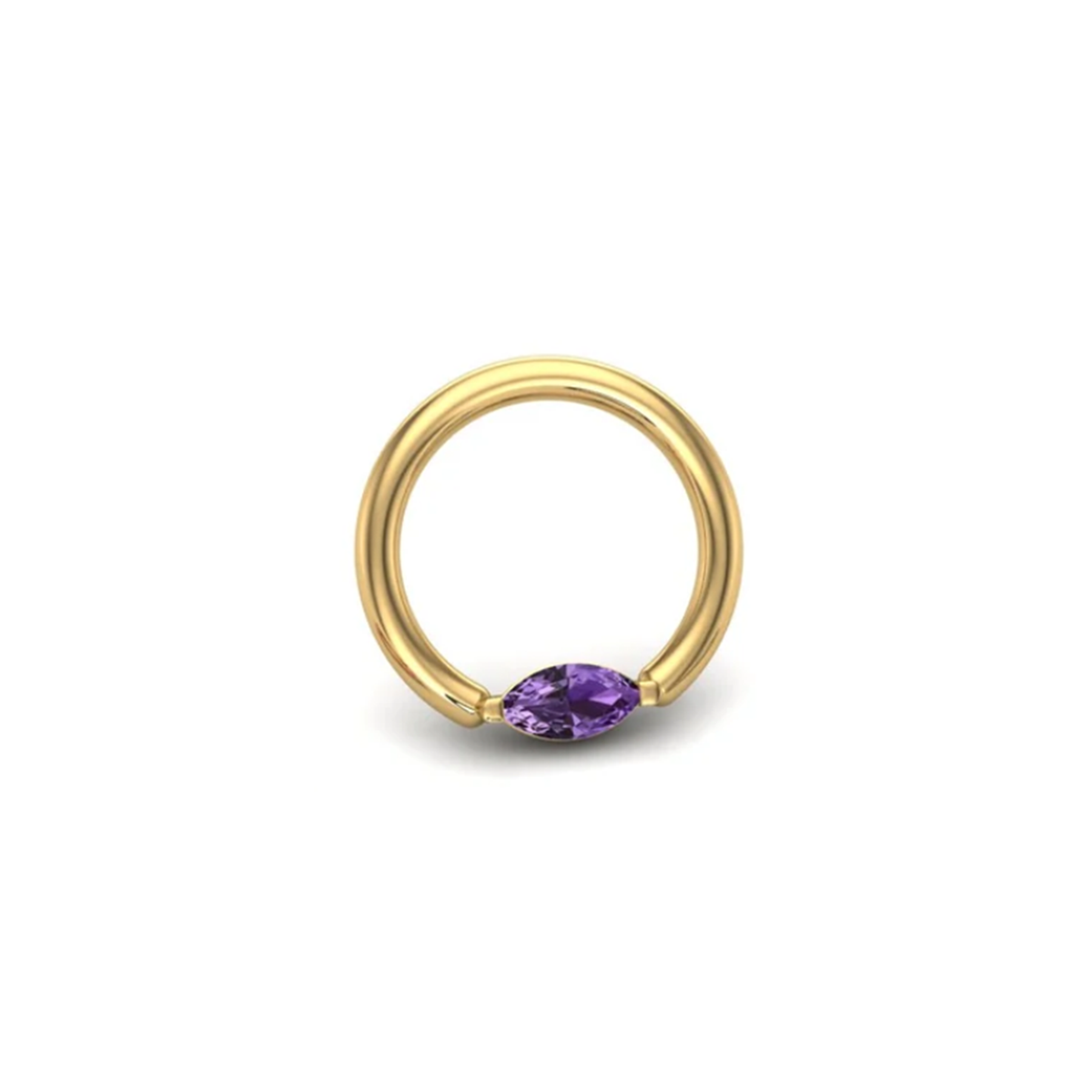 Amethyst CZ Marquise Seam Ring