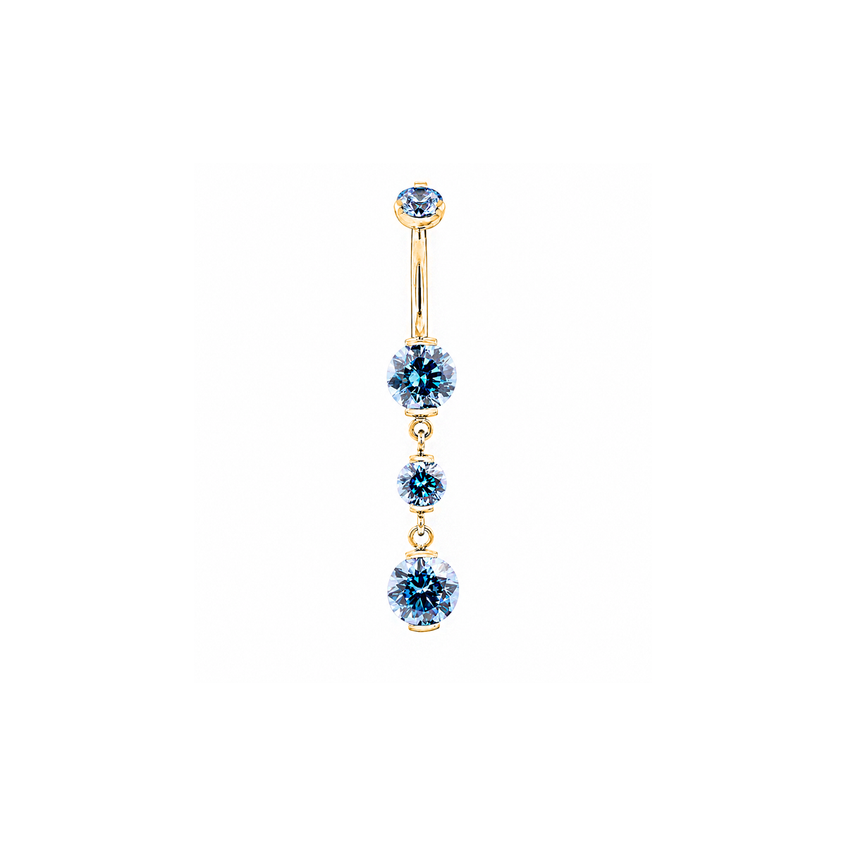 Prong Set Arctic Blue Gem Dangle Navel Bar