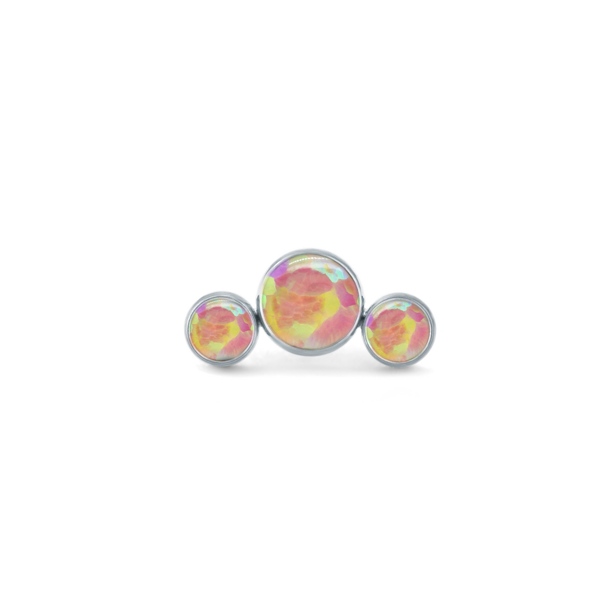 Bubblegum Opal 3 Bezel Cluster