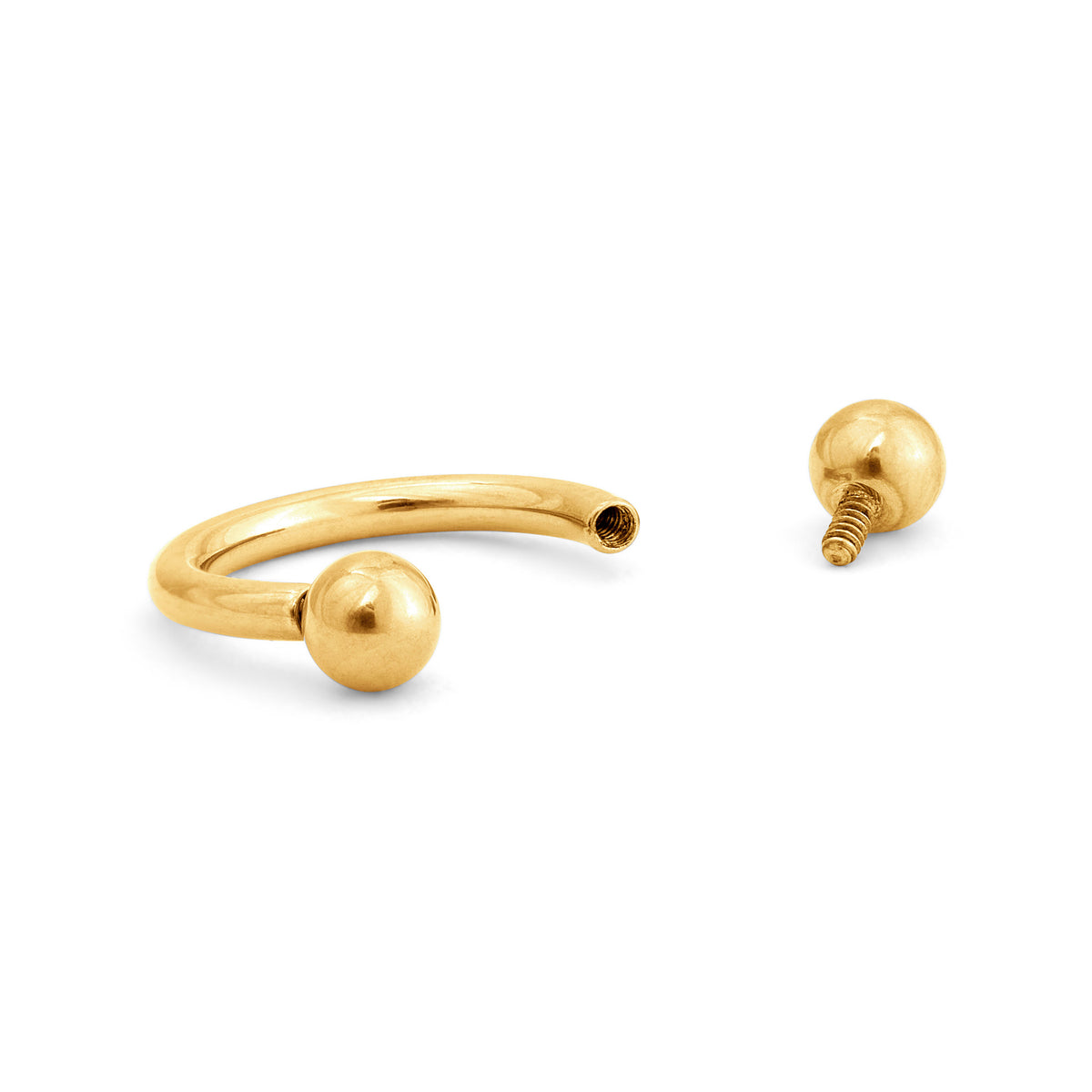 Threaded Circular Barbell in Gold