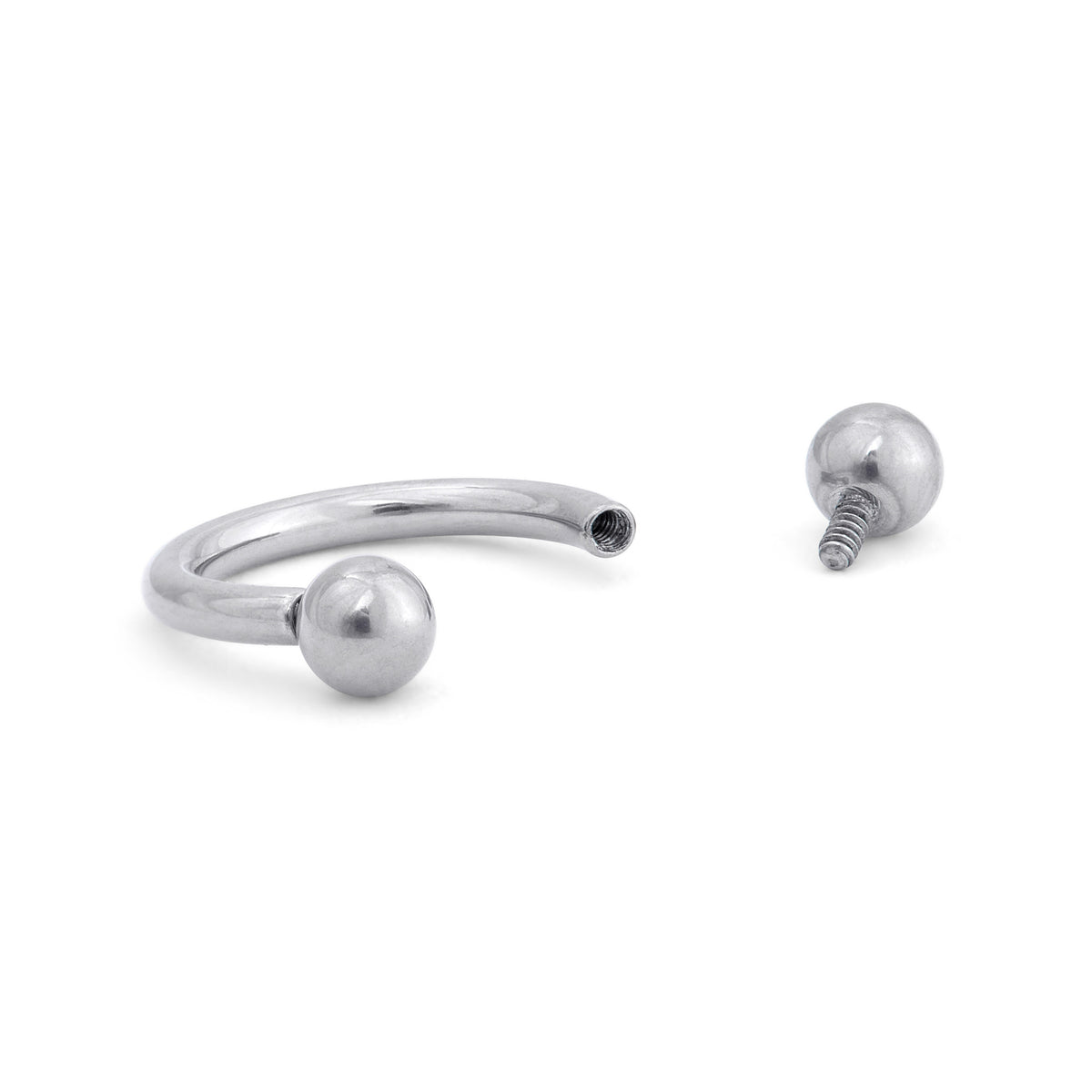 Threaded Circular Barbell in Silver