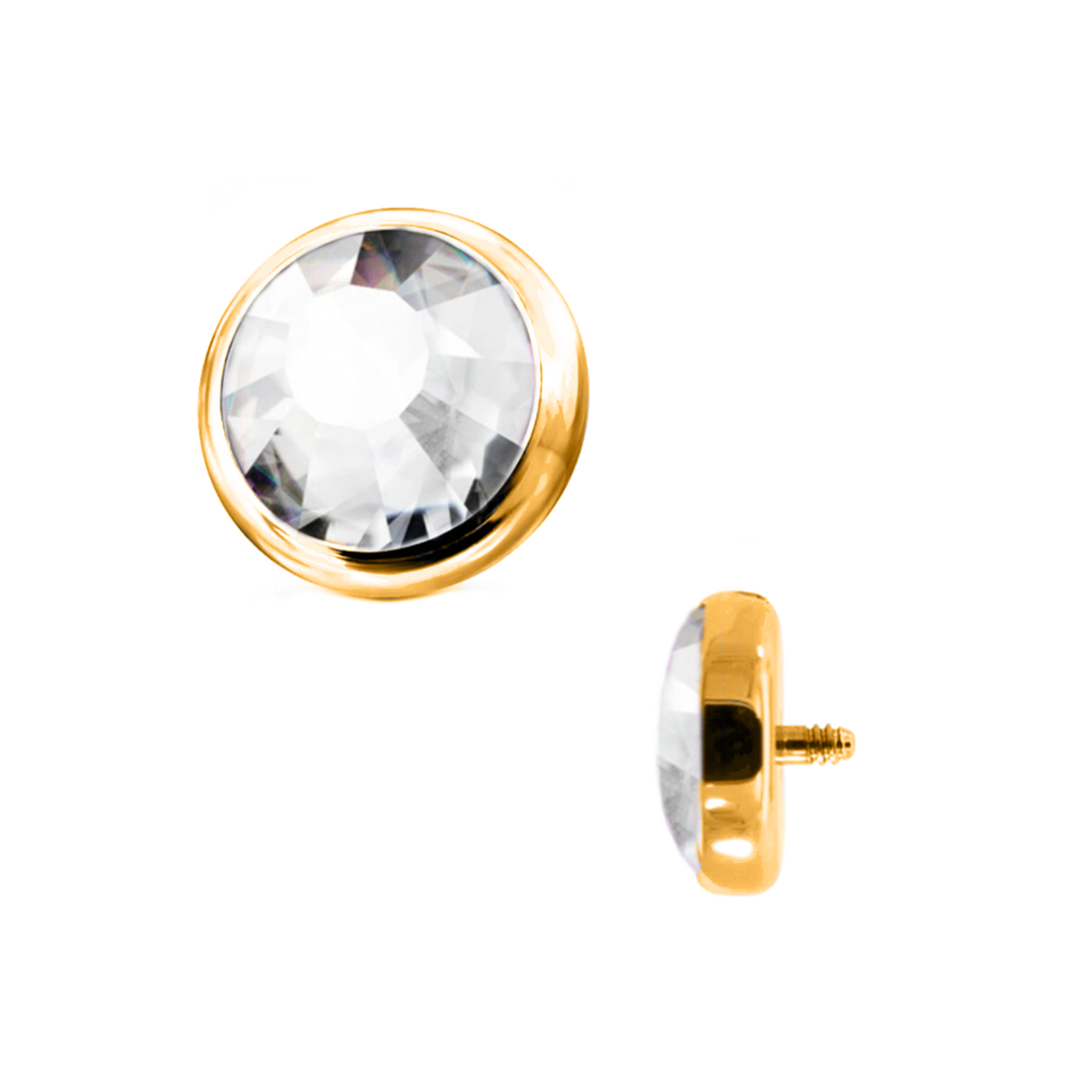 Clear 1.6mm (14g) Flat Gem