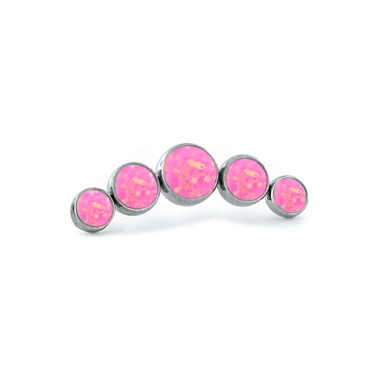 Hot Pink Opal 5 Bezel Cluster