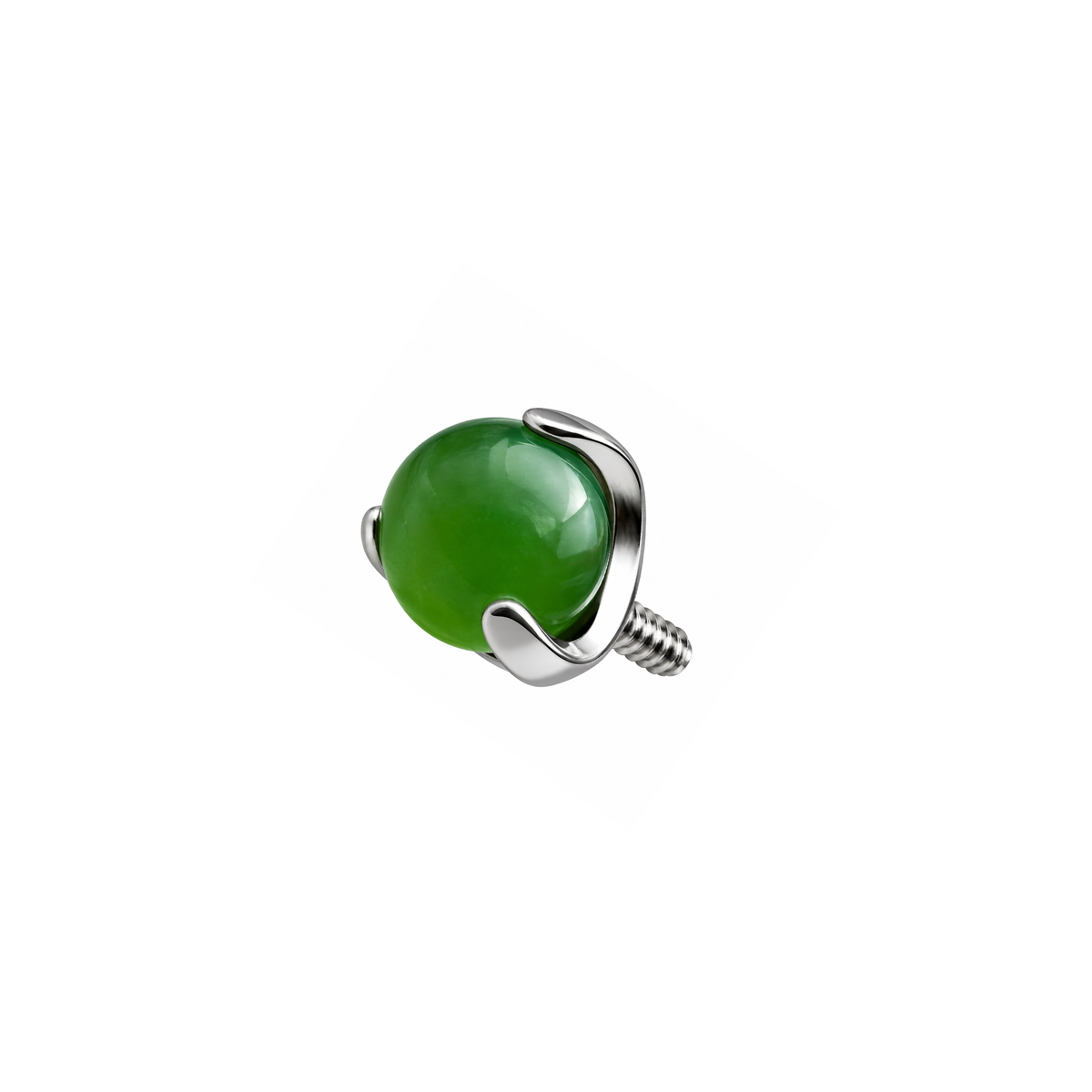 Green Jade Threaded 16g Sphere