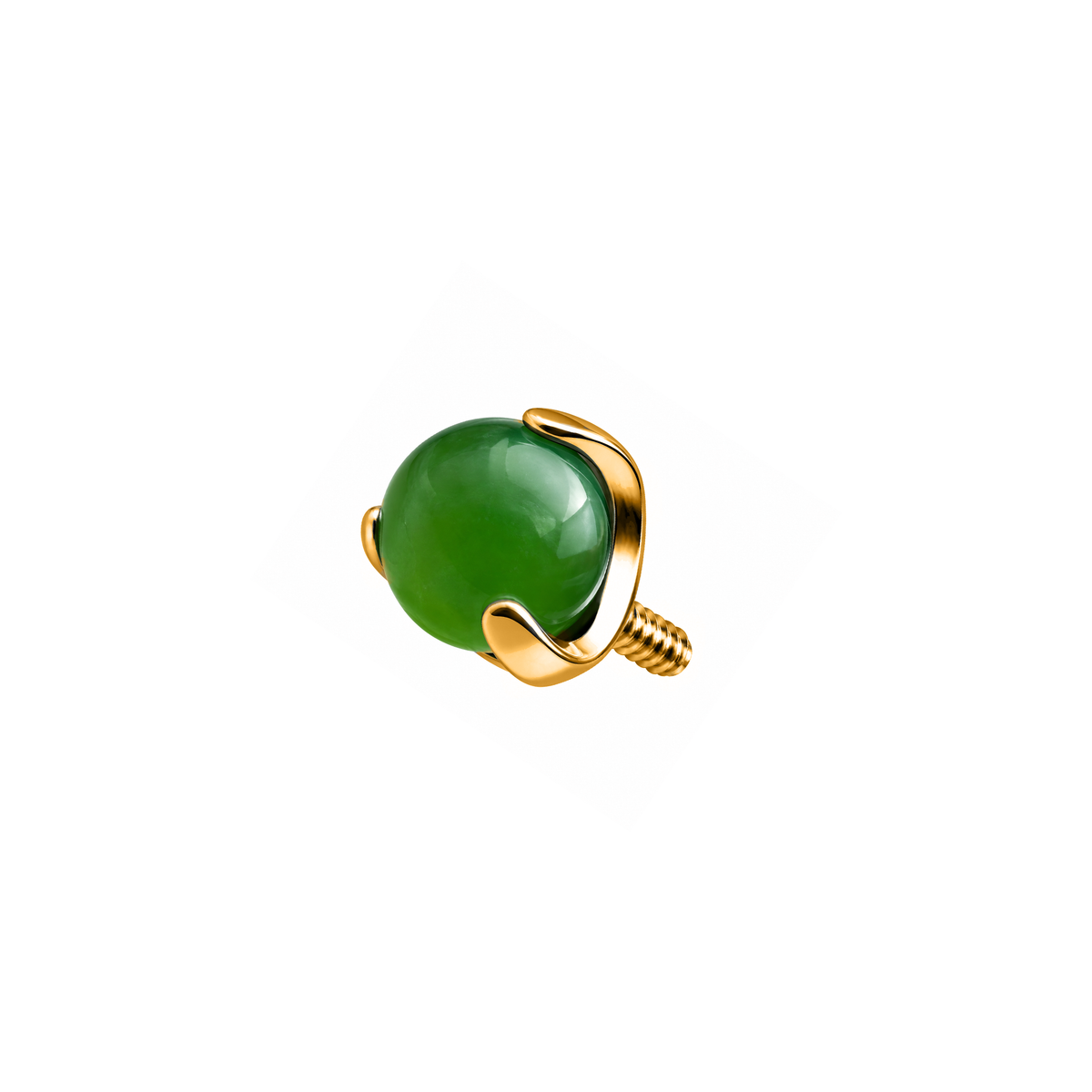 Green Jade Threaded 16g Sphere