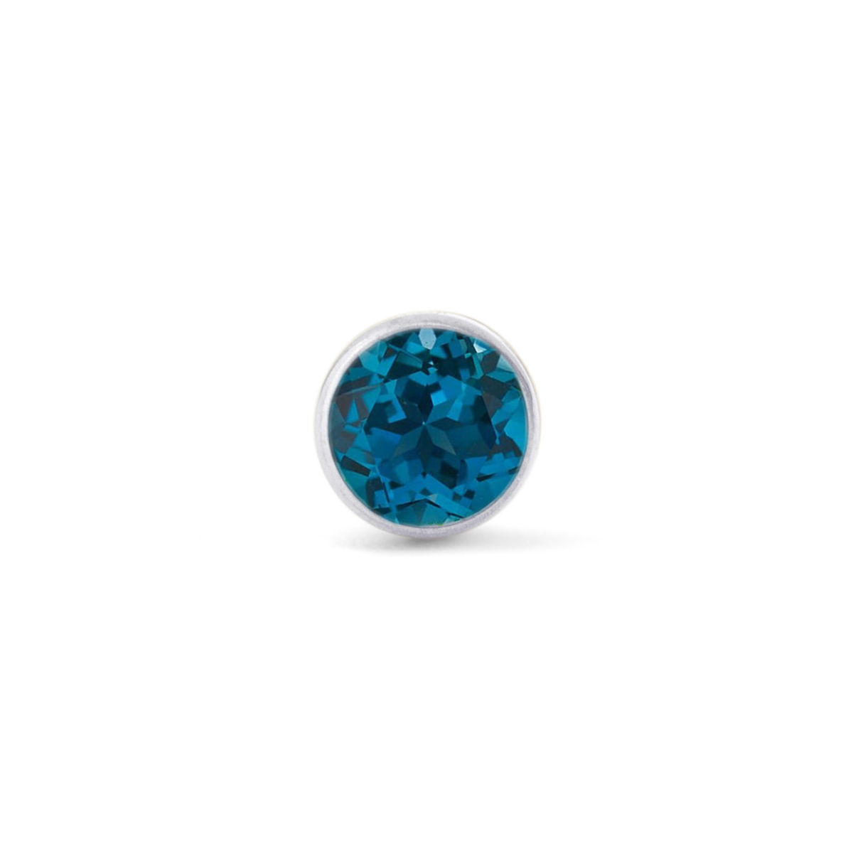 London Blue Cylinder Bezel Gem