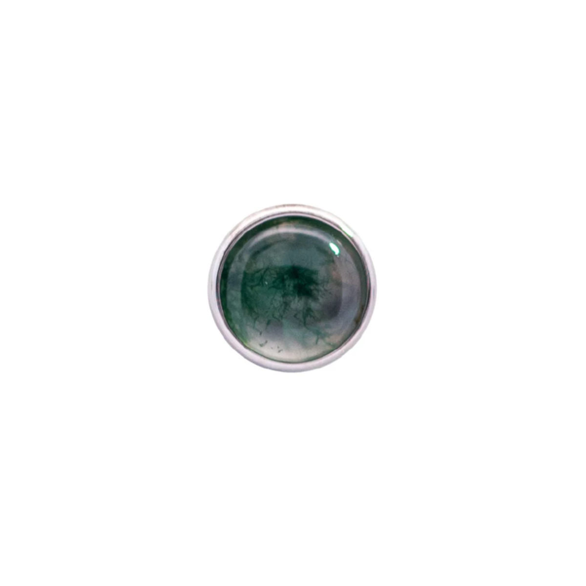 Moss Agate Threaded 16g Cabochon