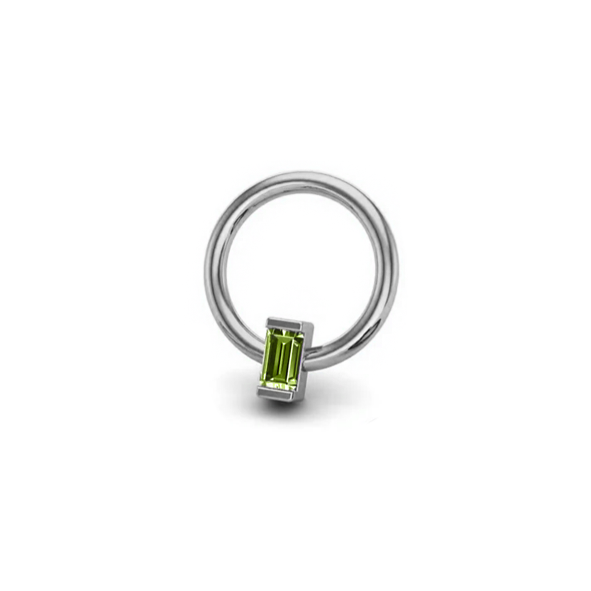 Peridot CZ Baguette Seam Ring