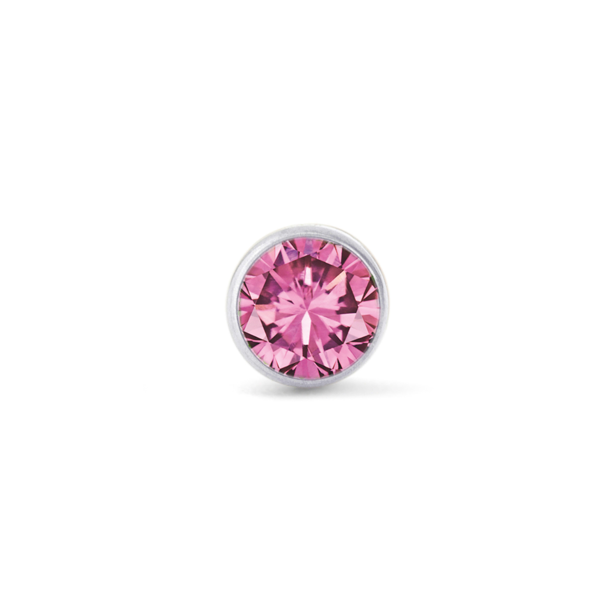 Pink Cylinder Bezel Gem Threaded
