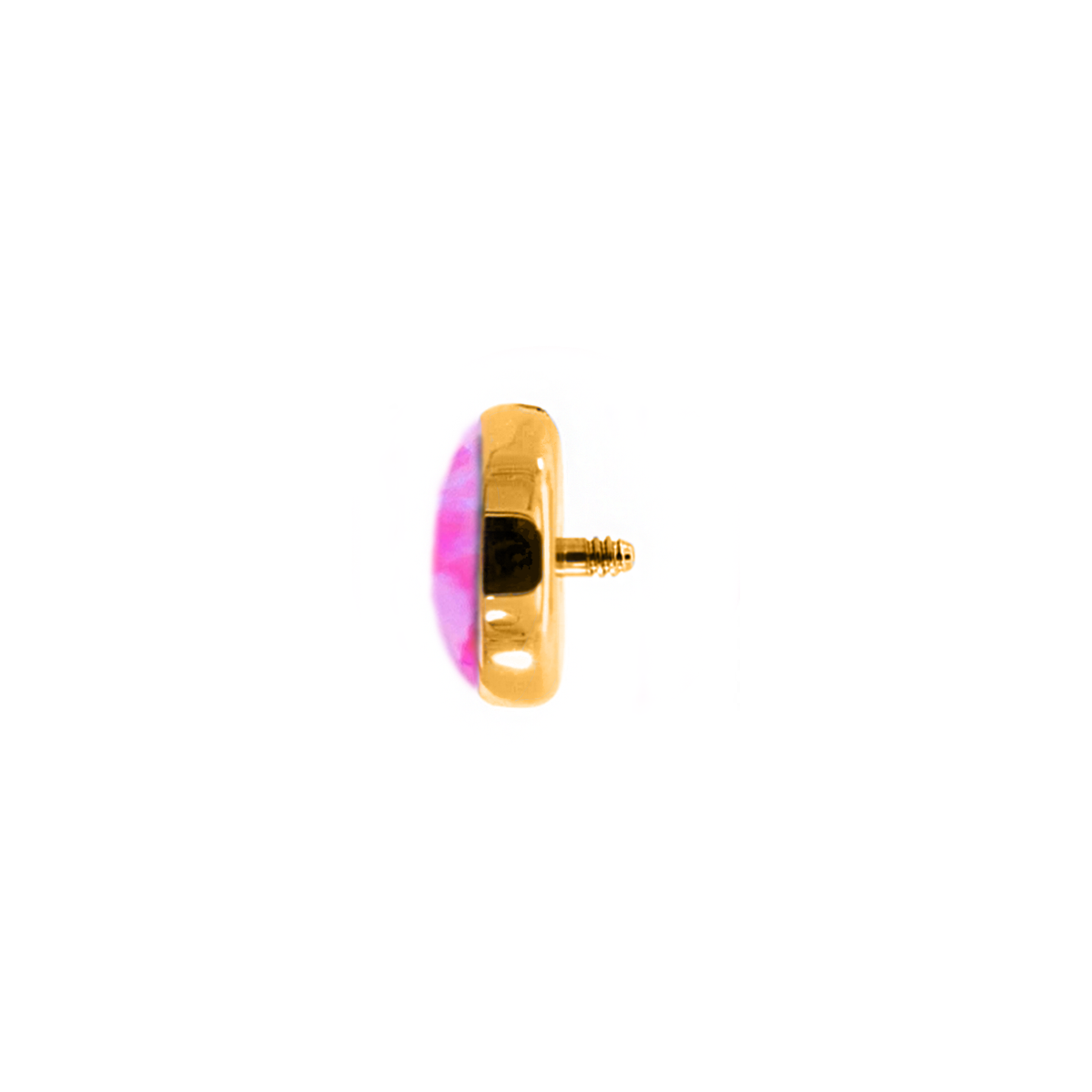 Pink Opal Threaded 16g Cabochon