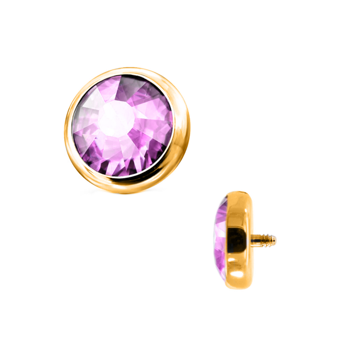 Purple 1.6mm (14g) Flat Gem