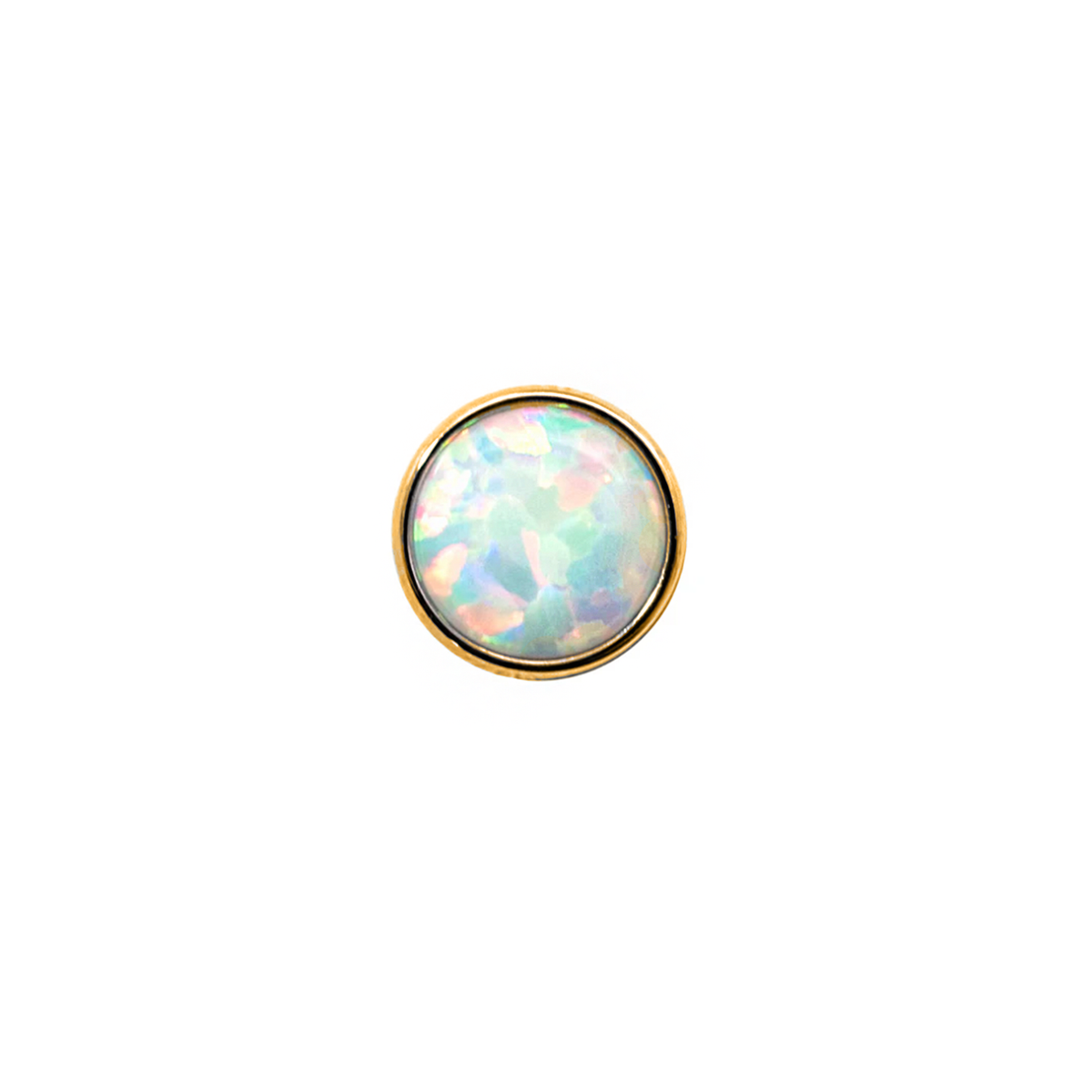 White Opal Threaded 16g Cabochon