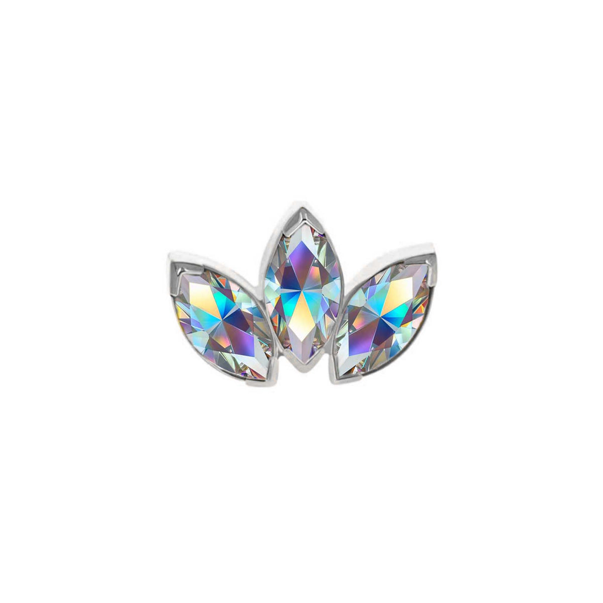 Three Gem Marquise Fan Aurora Borealis