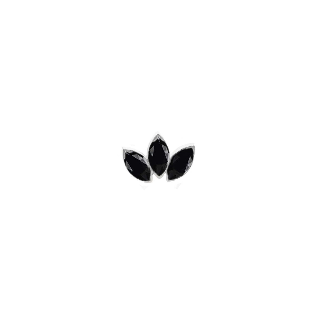 Three Gem Marquise Fan Black