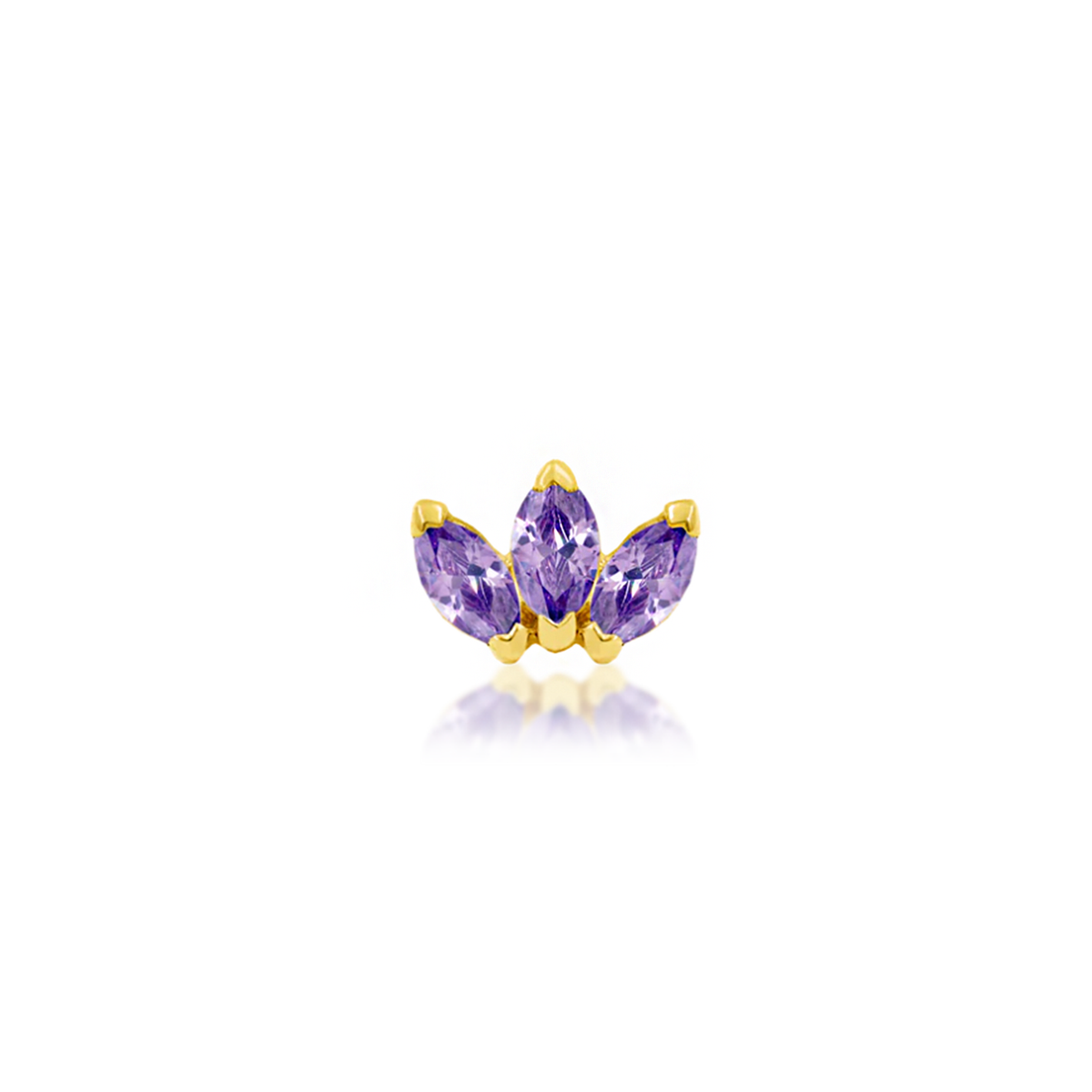 Triple Marquise Amethyst CZ