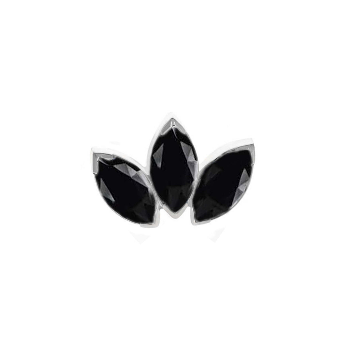Three Gem Marquise Fan Black