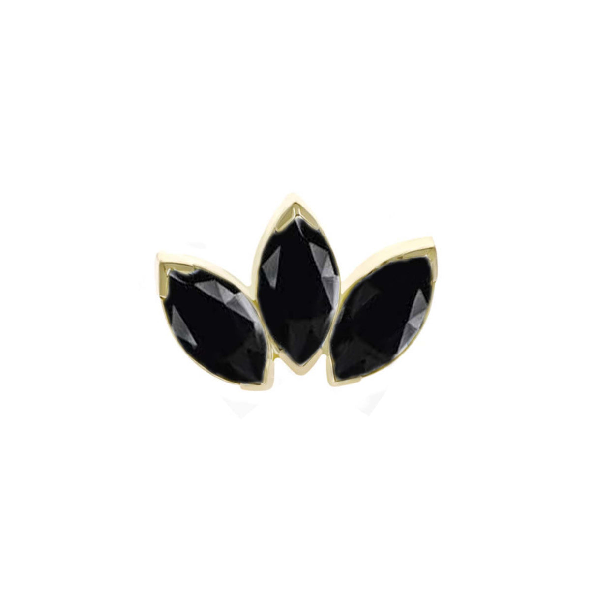 Three Gem Marquise Fan Black