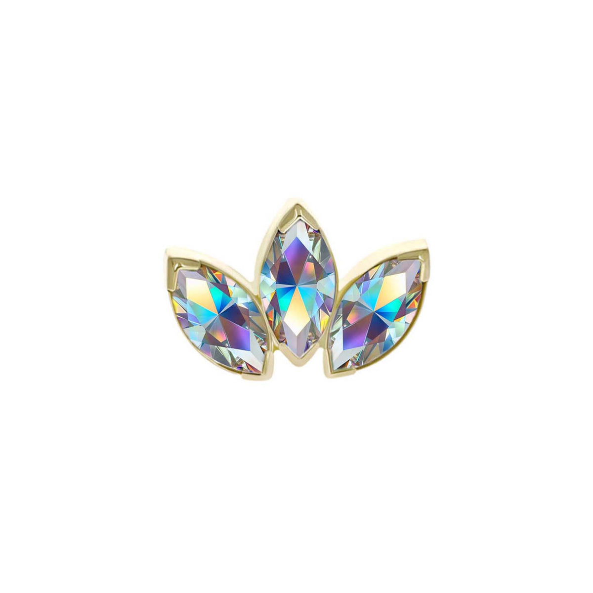 Three Gem Marquise Fan Aurora Borealis