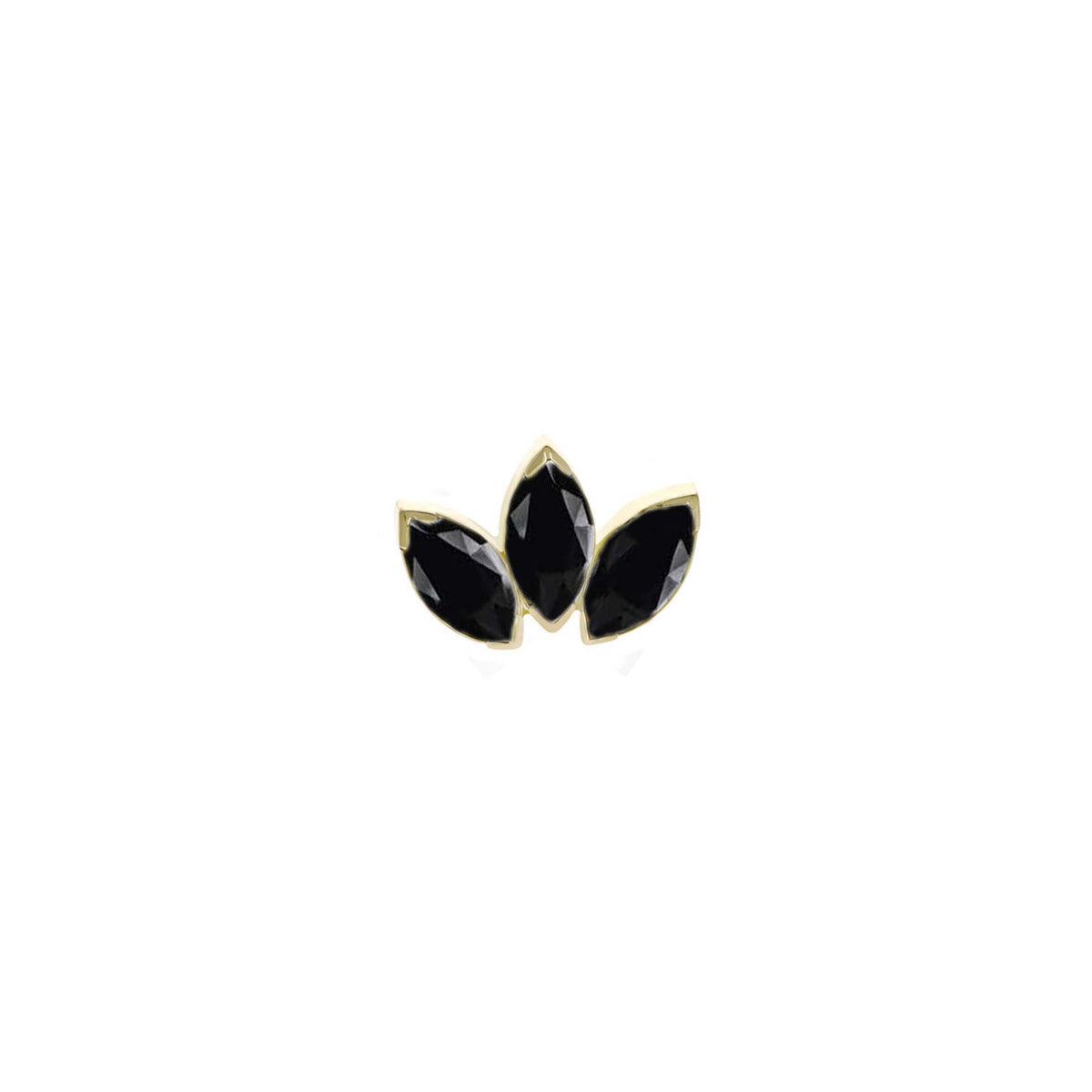 Three Gem Marquise Fan Black