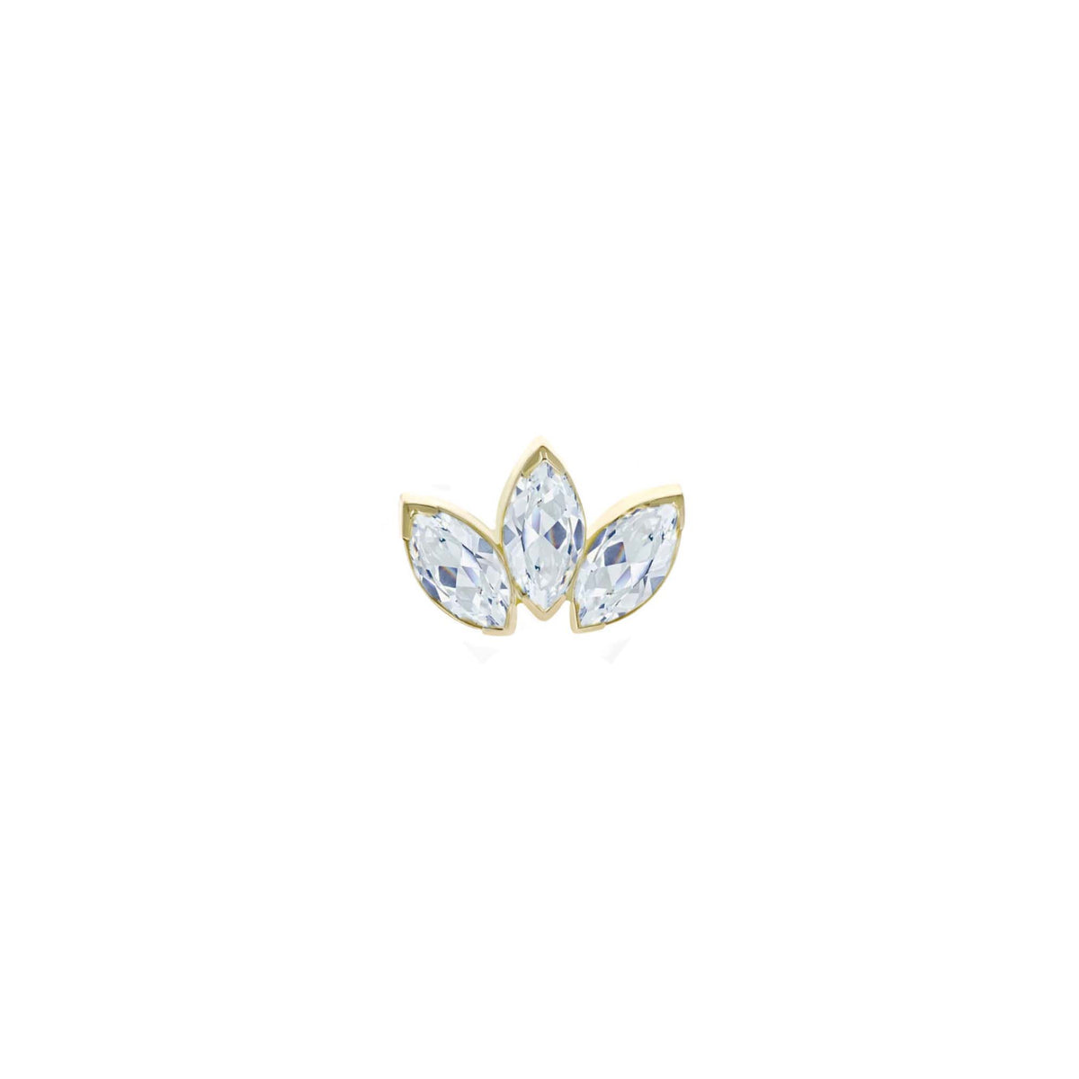 Three Gem Marquise Fan Clear