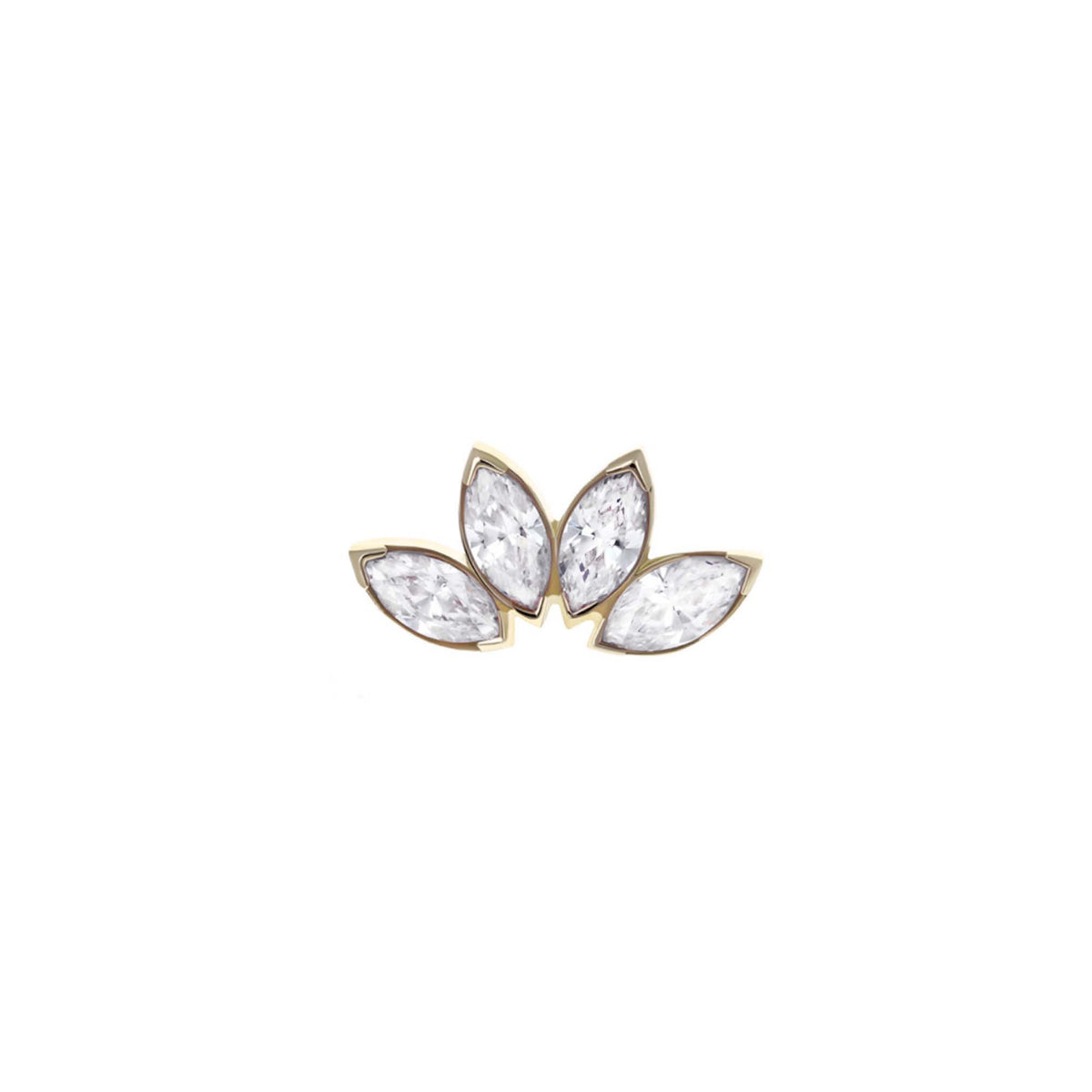 Four Gem Clear Marquise Fan