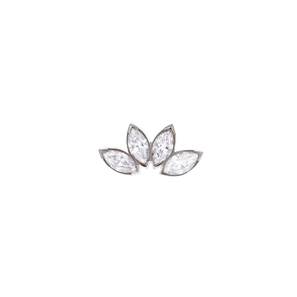 Four Gem Clear Marquise Fan