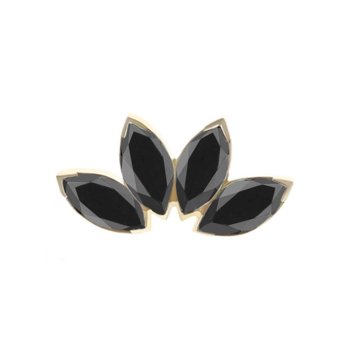 Four Gem Black Marquise Fan