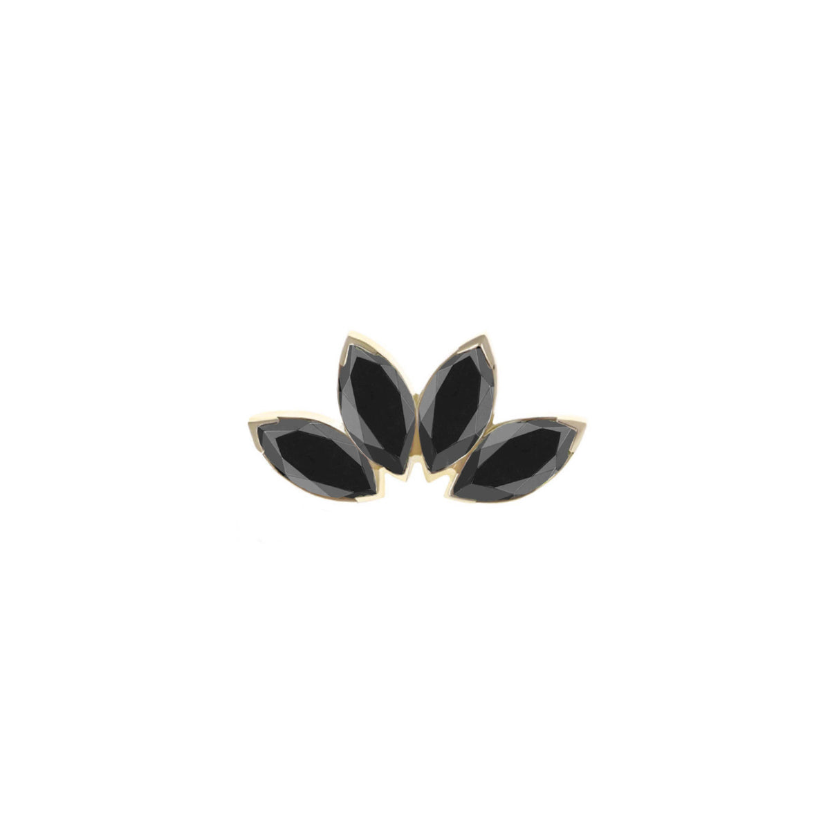 Four Gem Black Marquise Fan
