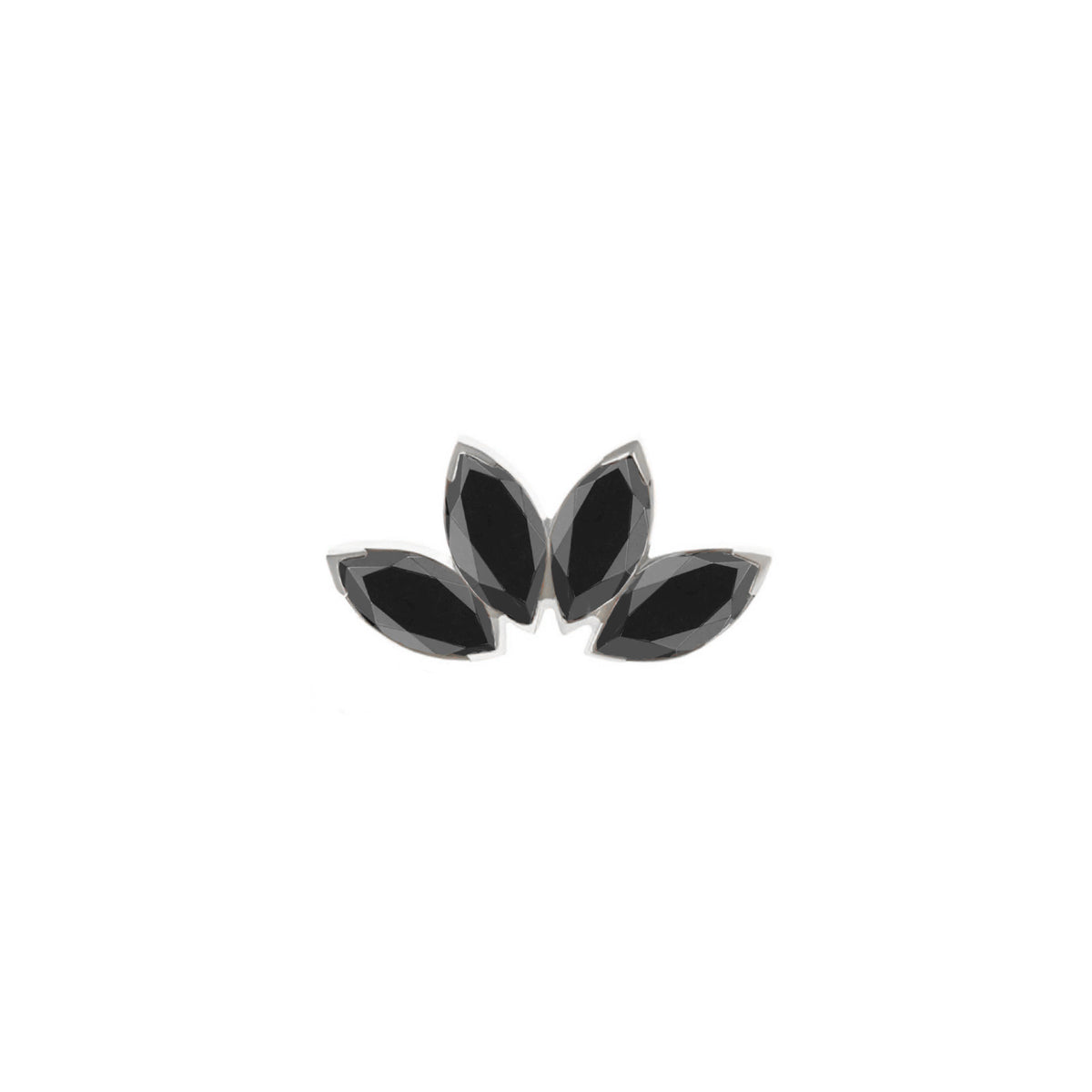 Four Gem Black Marquise Fan