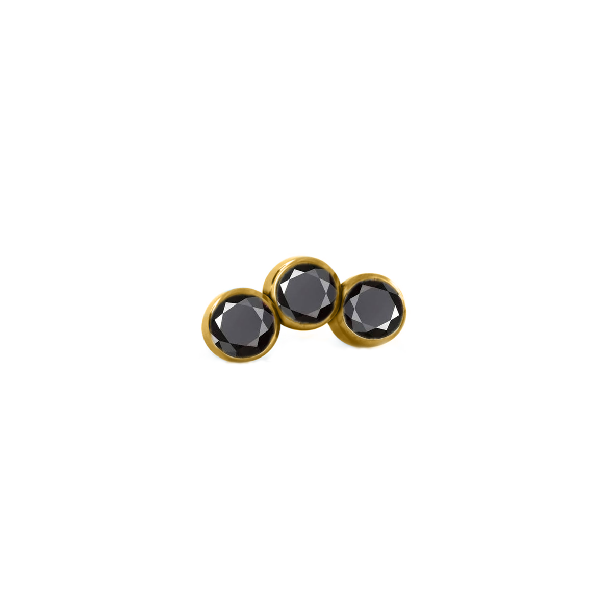 Black CZ 3 Bezel Mini Cluster