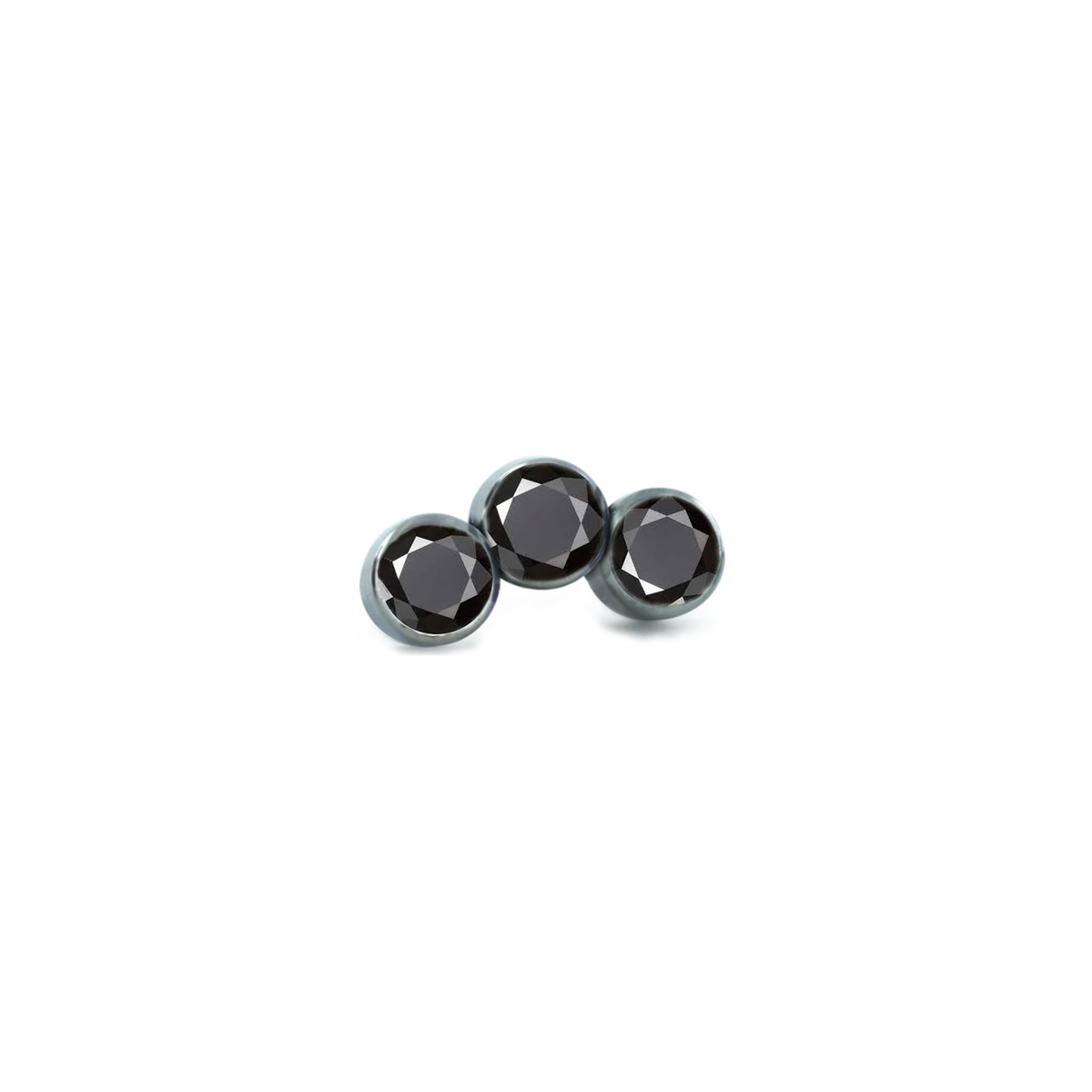 Black CZ 3 Bezel Mini Cluster