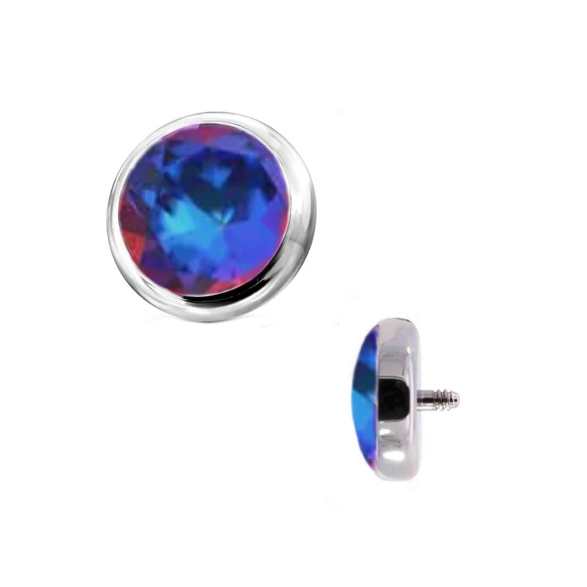 Crystal Blue Meridian 1.6mm (14g) Flat Gem
