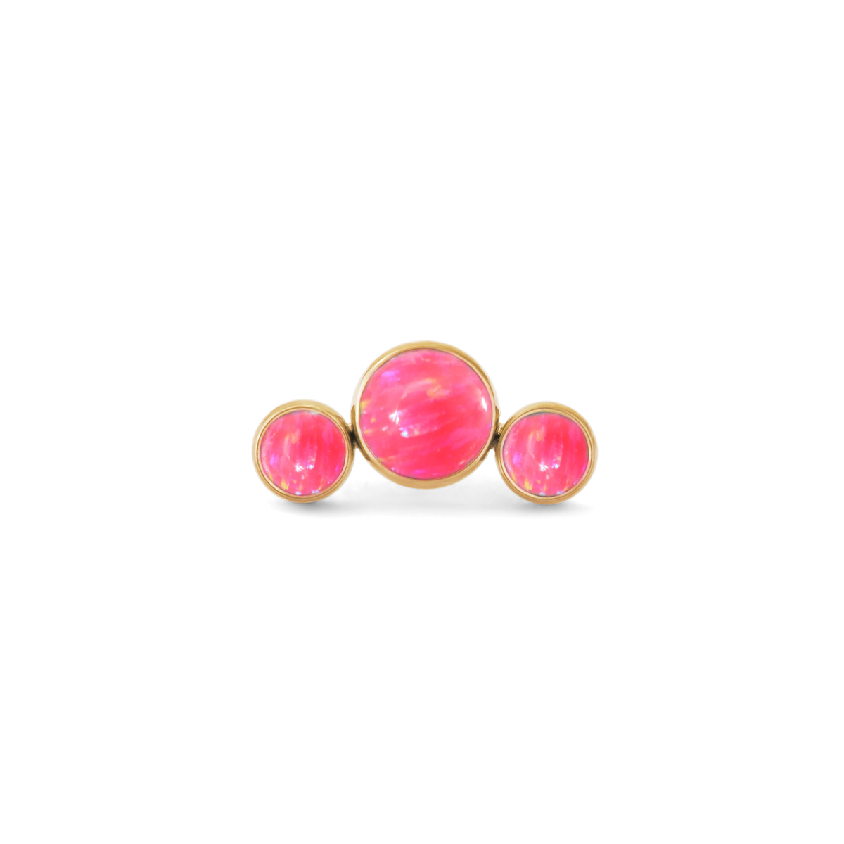 Hot Pink Opal 3 Bezel Cluster