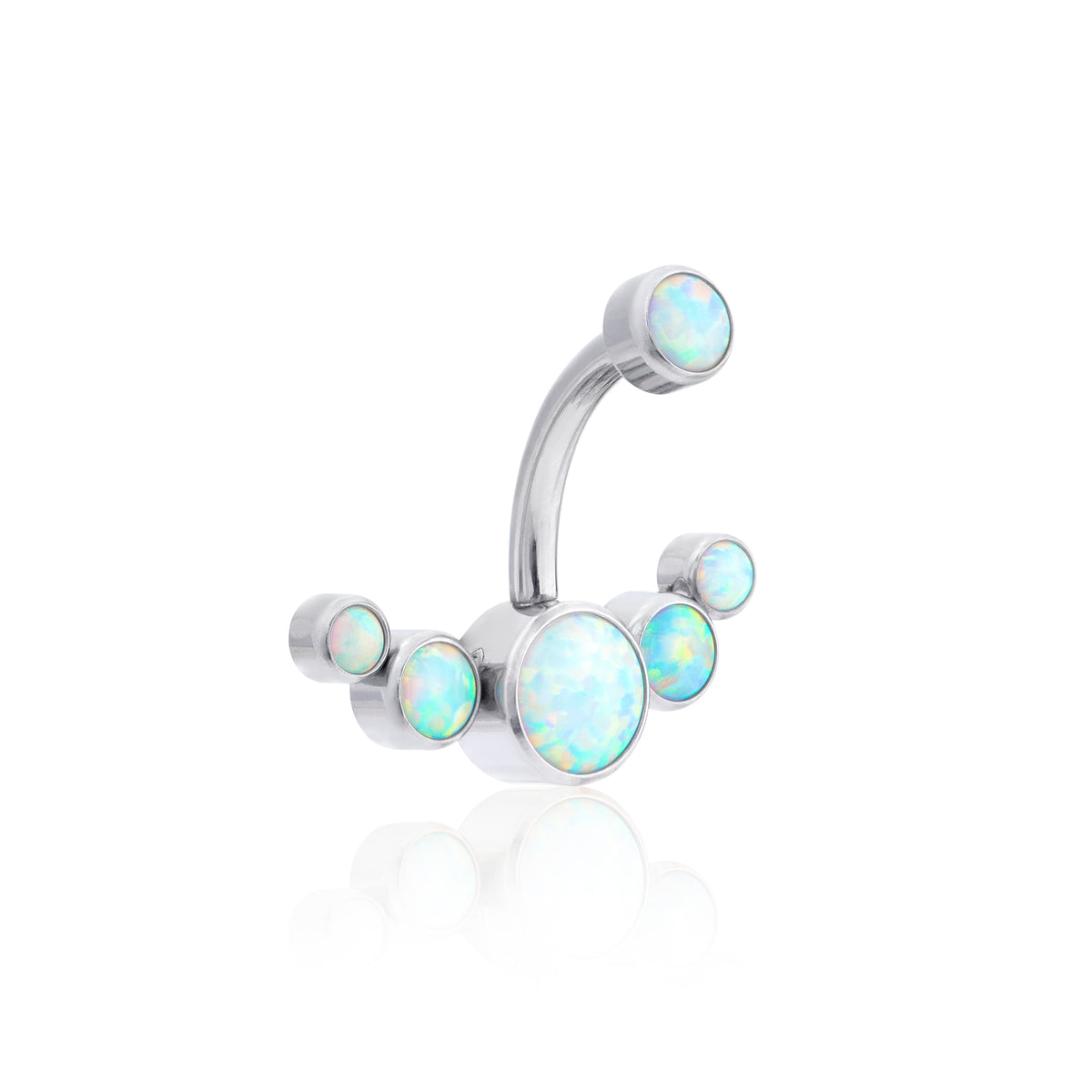 Navel Opal Cluster in Silver
