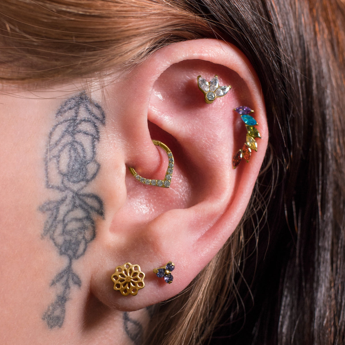 WISH CZ CLICKER IN GOLD
