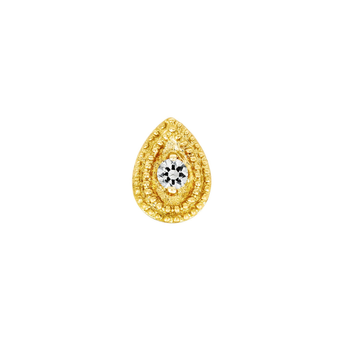 Pear CZ Double Millgrain