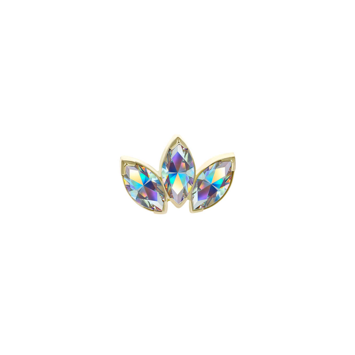 Three Gem Marquise Fan Aurora Borealis