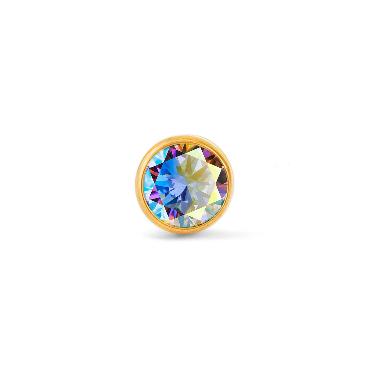 Aurora Borealis Cylinder Bezel Gem