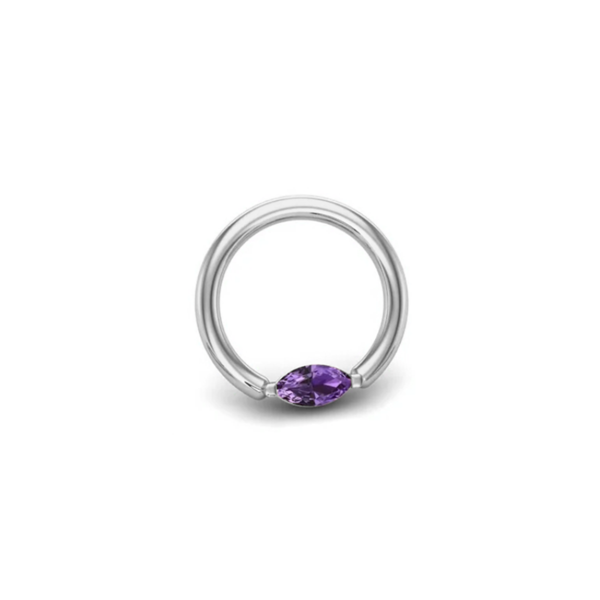 Amethyst CZ Marquise Seam Ring