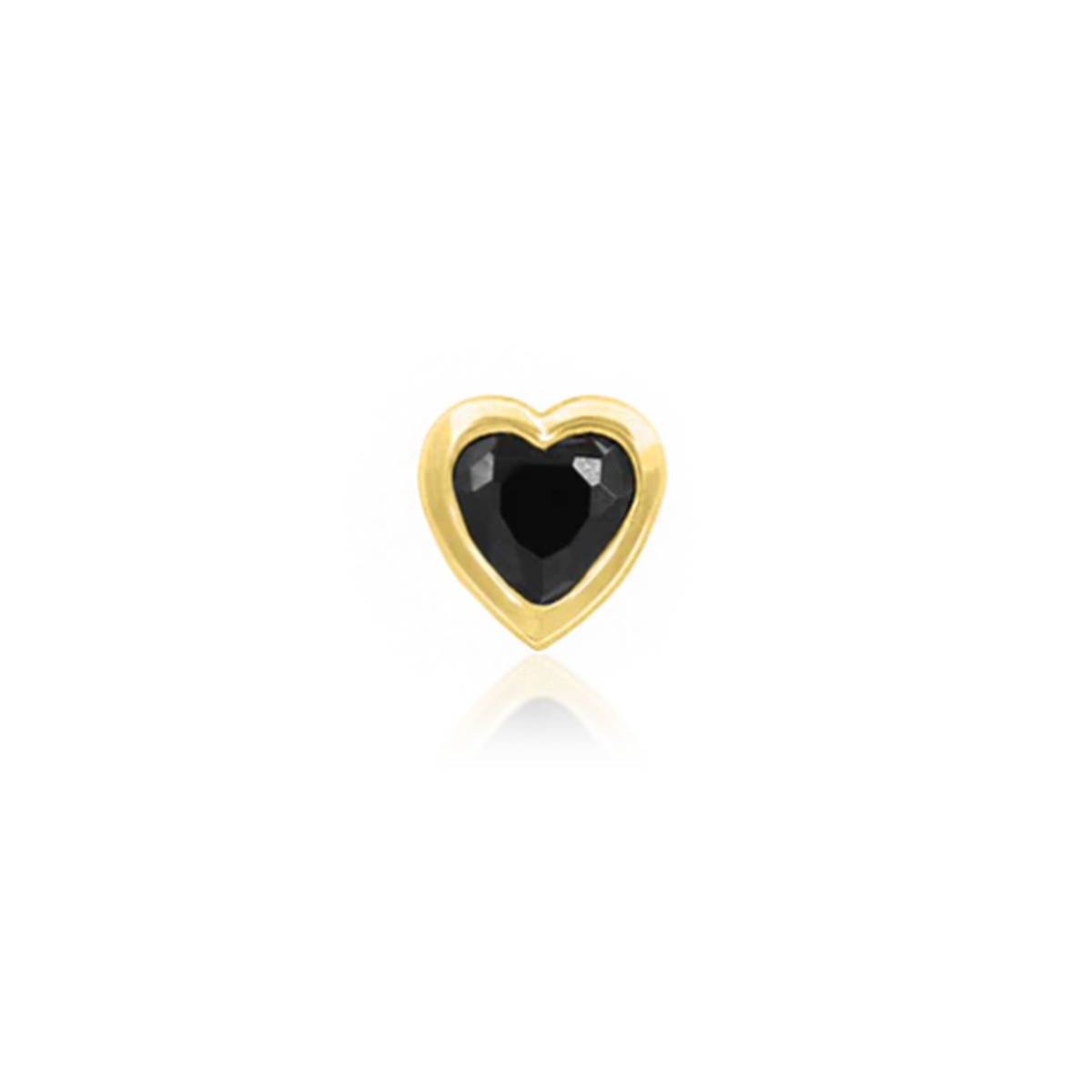 Black CZ Bezel Heart