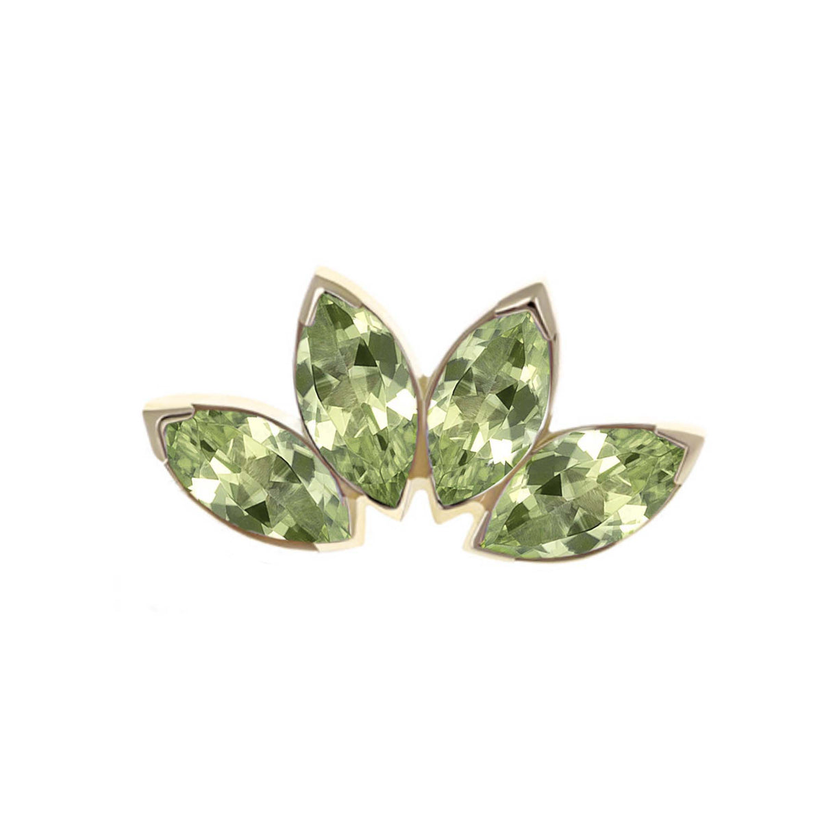 Four Gem Ceramic Paradise Green Marquise Fan