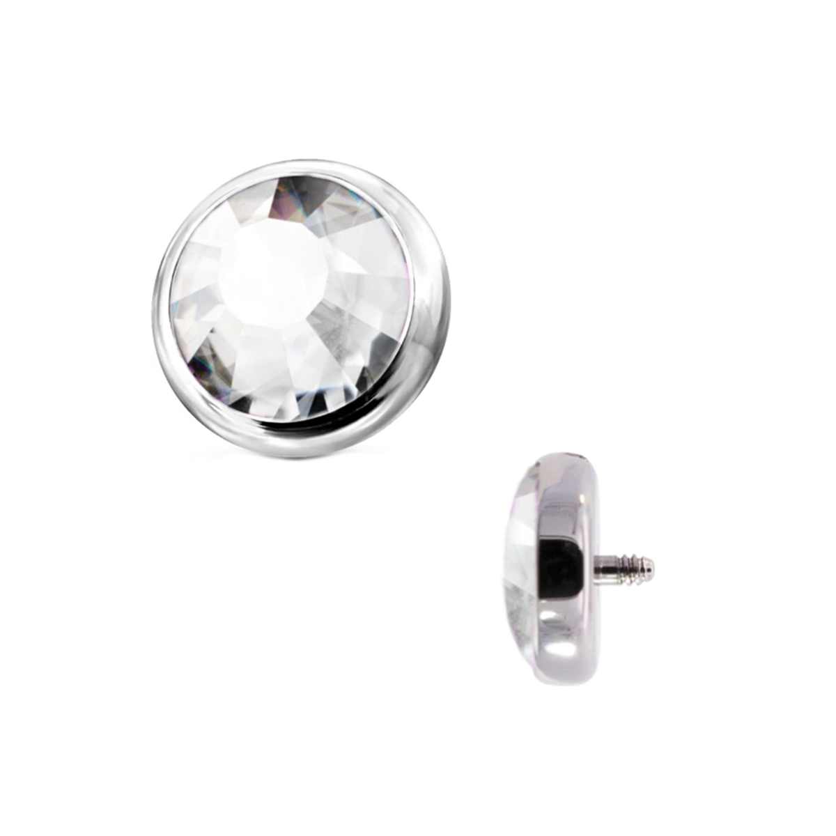Clear 1.6mm (14g) Flat Gem