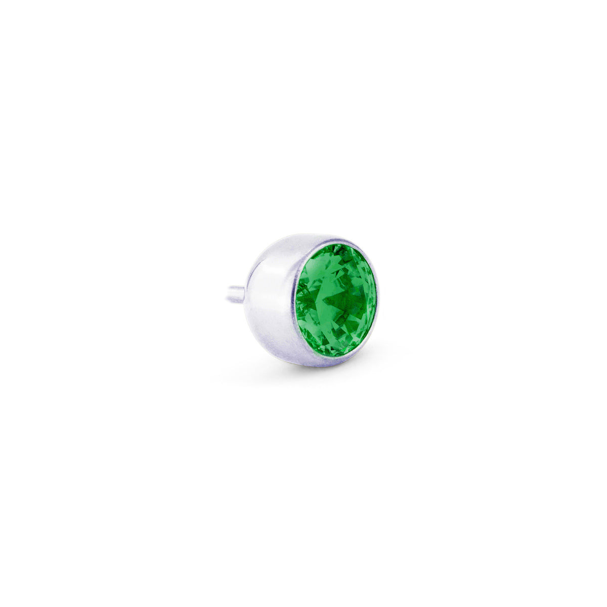 Emerald Cylinder Bezel Gem