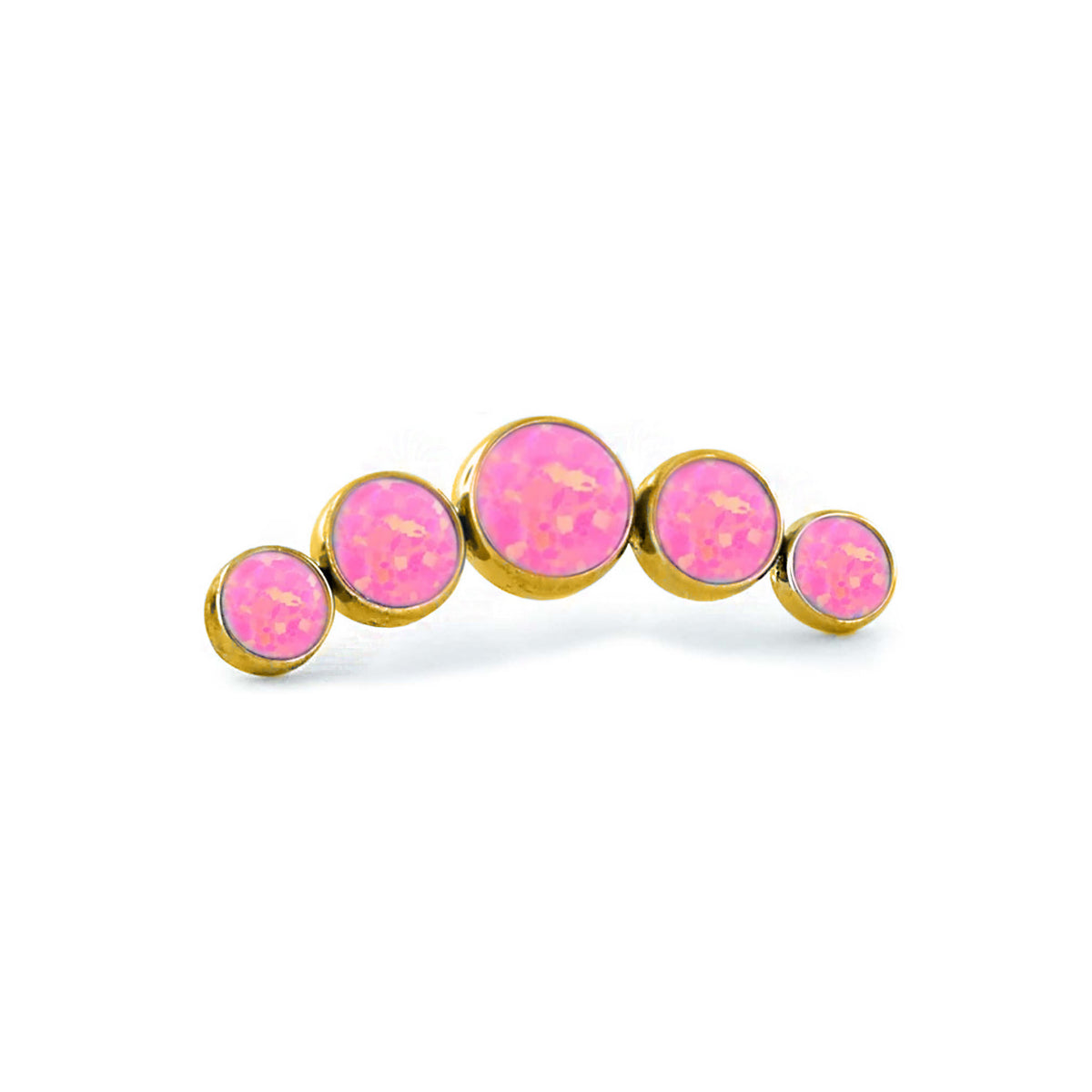 Hot Pink Opal 5 Bezel Cluster