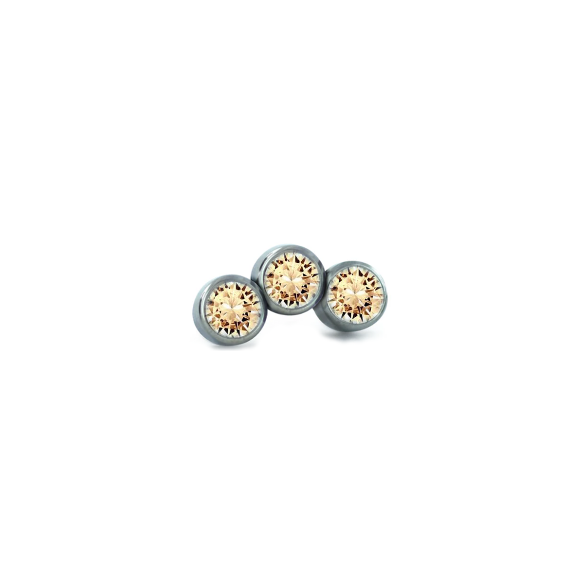Champagne 3 Bezel Mini Cluster
