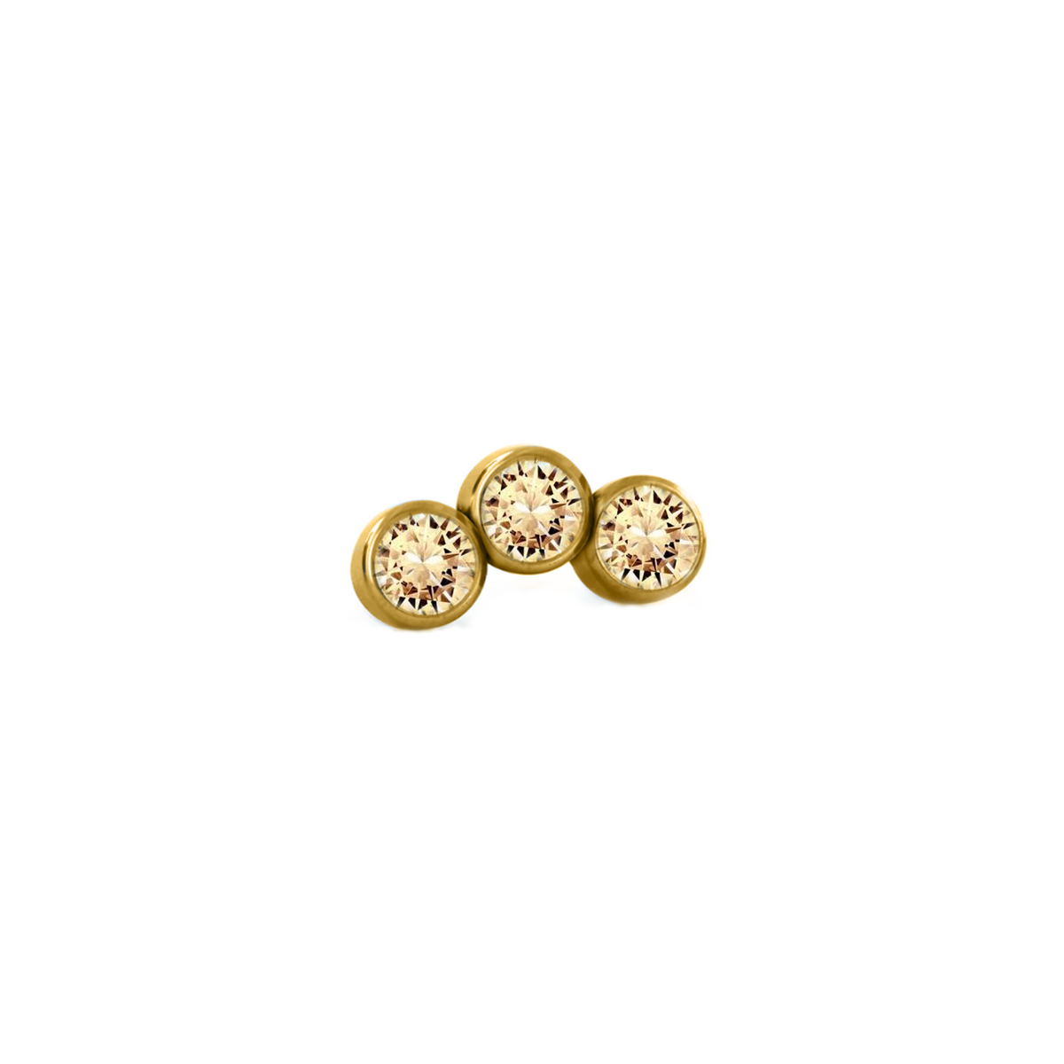 Champagne 3 Bezel Mini Cluster